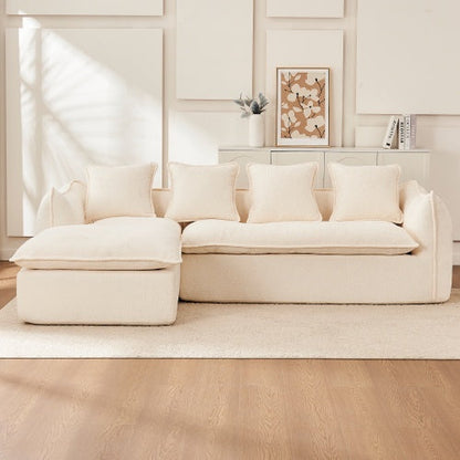 LuneluX_Home  Oversized 3-Seater L-Shape Sofa with Chaise