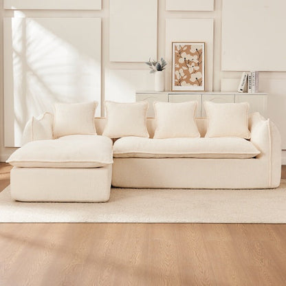 LuneluX_Home  Oversized 3-Seater L-Shape Sofa with Chaise
