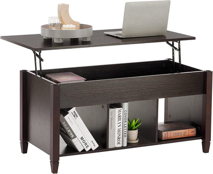 The Table That Does More  Lift Top Coffee Table with Hidden Compartment &amp; Open Shelves