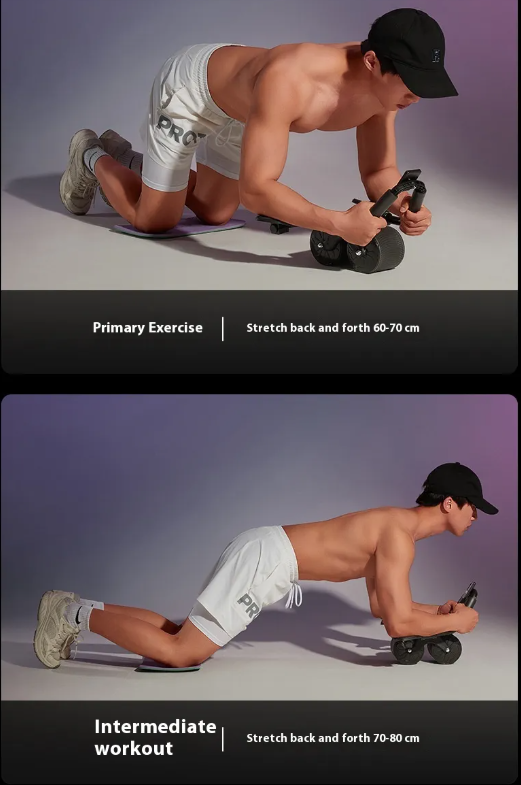 Roll Out, Spring Back — Automatic Rebound Ab Wheel for Home Core Training.