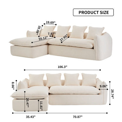Oversized L-Shape Sofa with Chaise
