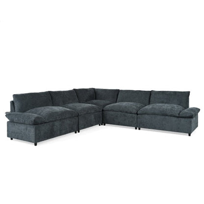 Modular Deep Gray Sectional Sofa with Storage