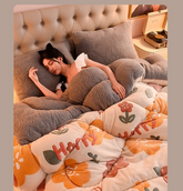 Lamb Fleece Blanket Winter Comforter Thickened Quilts Double-sided Velvet Warm Quilt Single Double Dormitory Milk Fleece Core Jonine&