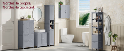 VASAGLE Bathroom Wall Cabinet with Adjustable Shelves 18 x 60 x 60 cm