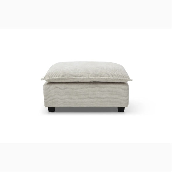 Modular Linen Sectional Sofa with Ottoman