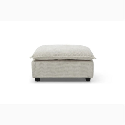 Modular Linen Sectional Sofa with Ottoman