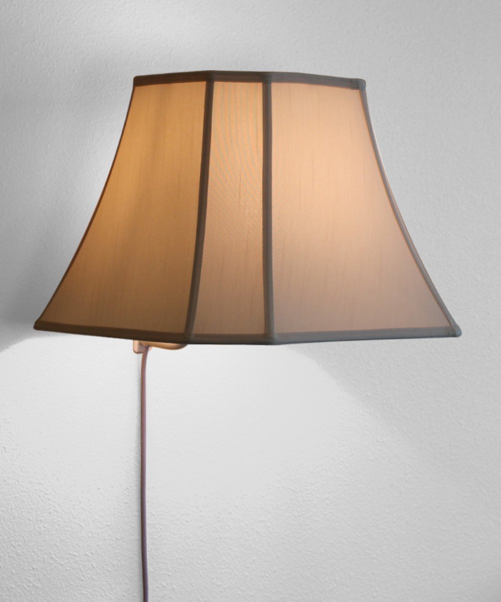 16-inch floating shade plug-in wall light in eggshell - bedroom wall sconce