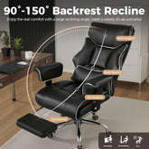 COMHOMA Big and Tall Office Chair 400lbs High Back Leather Executive Chair with Ergonomic Lumbar Support & Pocket Spring Cushion Jonine&