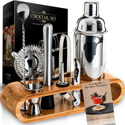 Mixology Bartender Kit — 10-Piece Bar Tool Set with Bamboo Stand