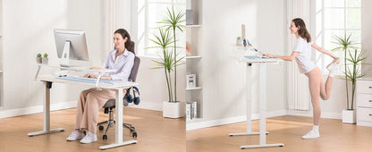 COMHOMA Height Adjustable desk Electric Drawer Monitor stand 3 Height Tablet stand White