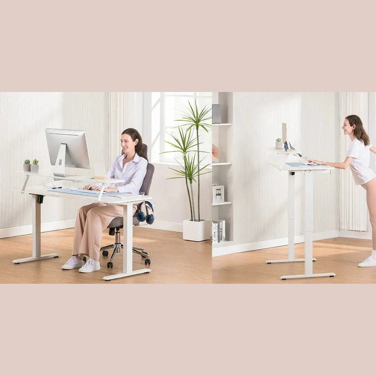 COMHOMA Height Adjustable desk Electric Drawer Monitor stand 3 Height Tablet stand White Jonine&