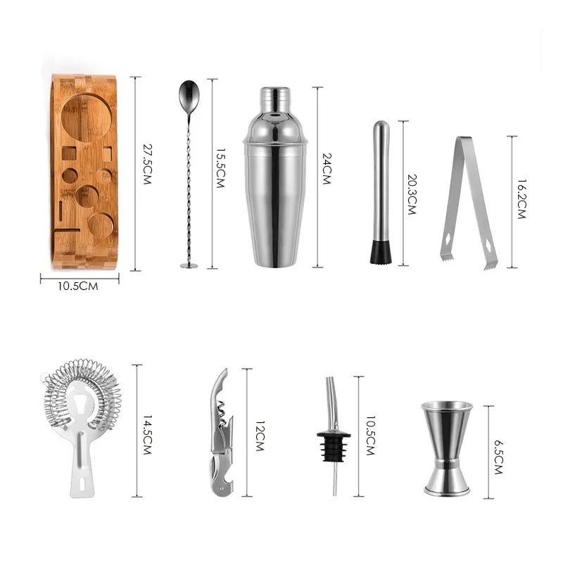 Mixology Bartender Kit — 10-Piece Bar Tool Set with Bamboo Stand