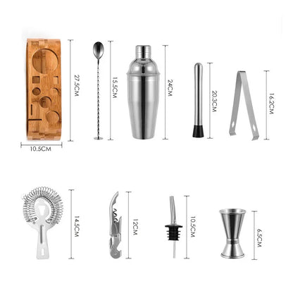 Mixology Bartender Kit — 10-Piece Bar Tool Set with Bamboo Stand