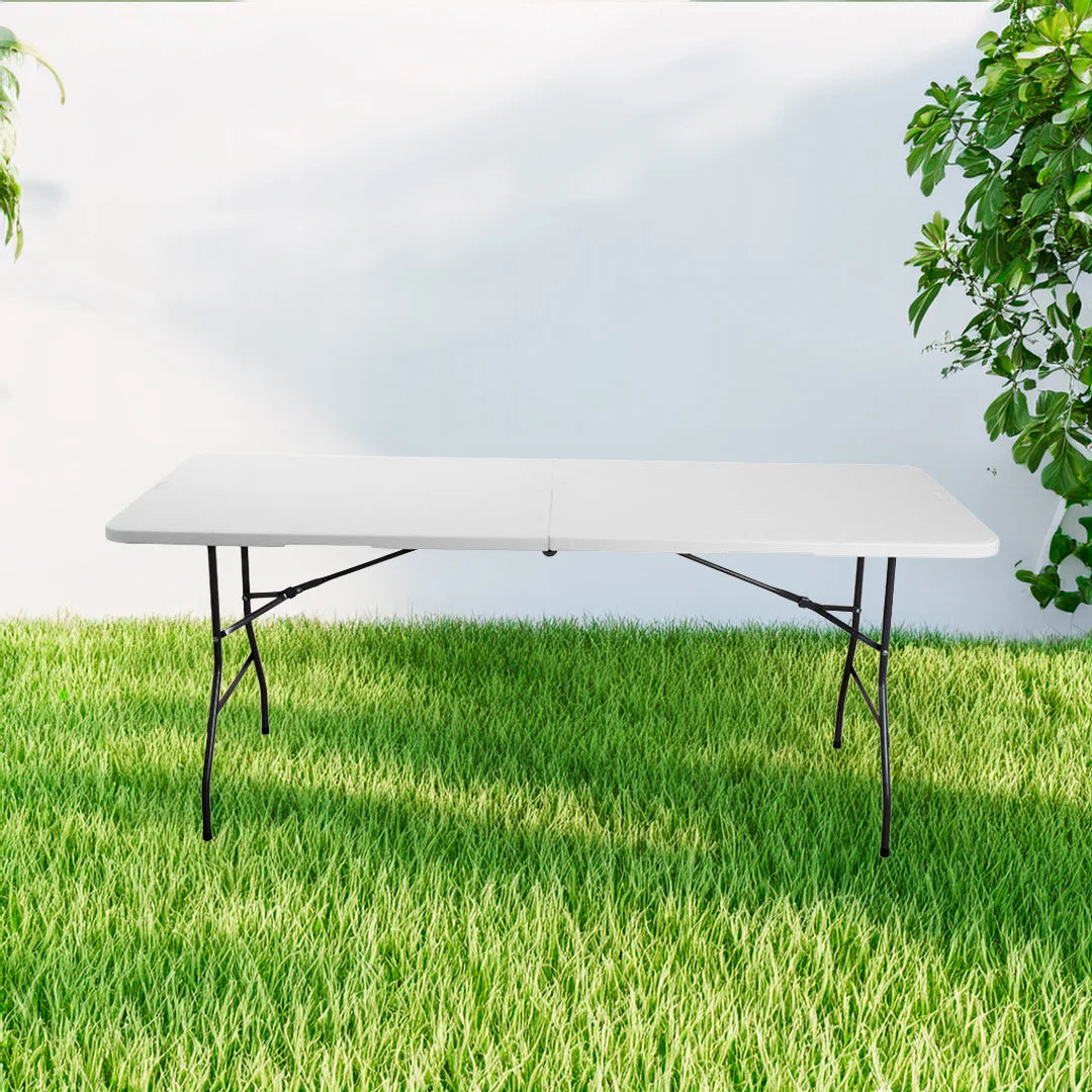 180 Centimeter White Folding Portfolio Table for Events, Parties and Meetings