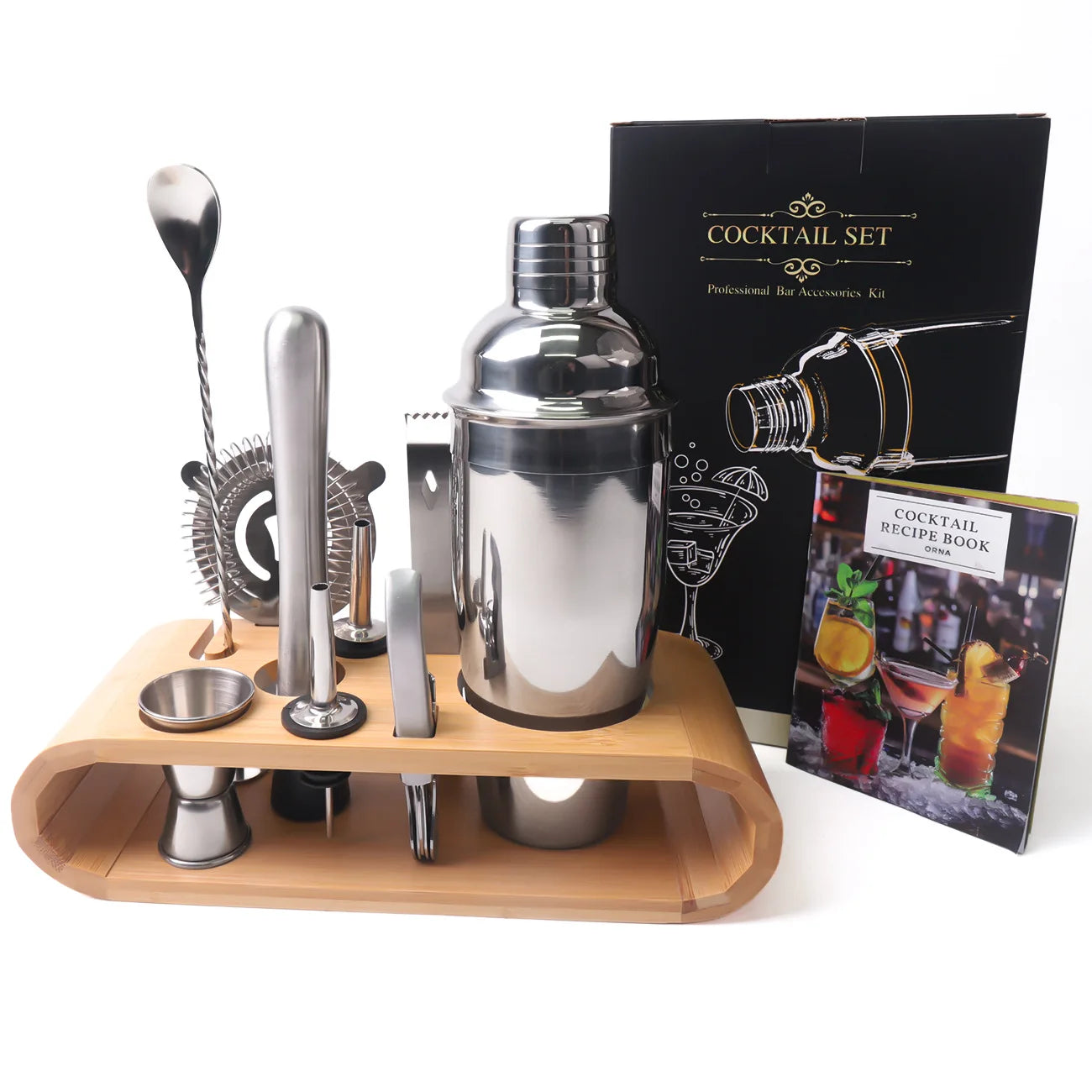 Mixology Bartender Kit — 10-Piece Bar Tool Set with Bamboo Stand
