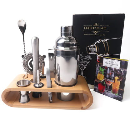 Mixology Bartender Kit — 10-Piece Bar Tool Set with Bamboo Stand