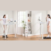 COMHOMA Height Adjustable desk Electric Drawer Monitor stand 3 Height Tablet stand White