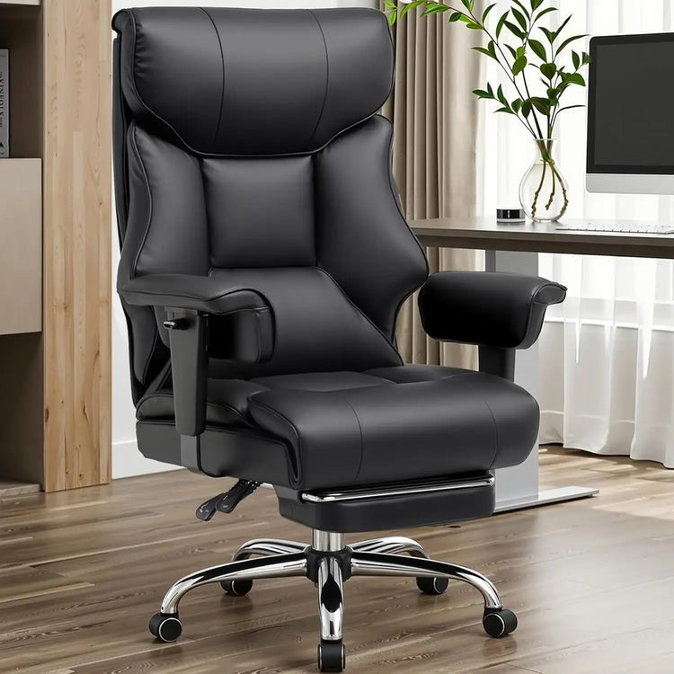 COMHOMA Big and Tall Office Chair 400lbs High Back Leather Executive Chair with Ergonomic Lumbar Support & Pocket Spring Cushion Jonine&