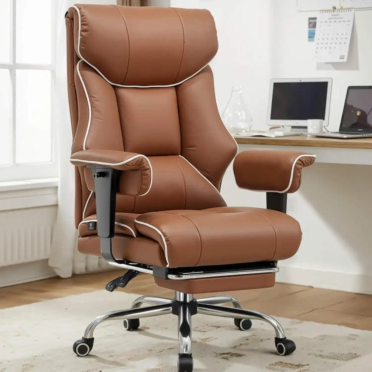 COMHOMA Big and Tall Office Chair 400lbs High Back Leather Executive Chair with Ergonomic Lumbar Support & Pocket Spring Cushion Jonine&