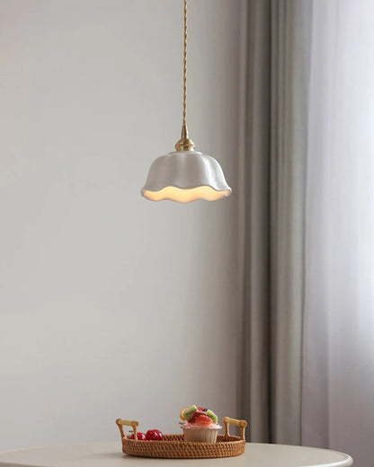 Nordic Copper &amp; Ceramic LED Pendant Light — Modern Hanging Lamp for Kitchen, Bedroom &amp; Cafe