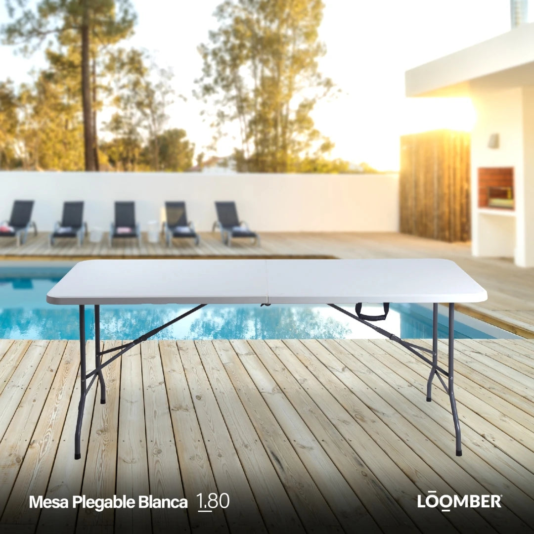180 Centimeter White Folding Portfolio Table for Events, Parties and Meetings