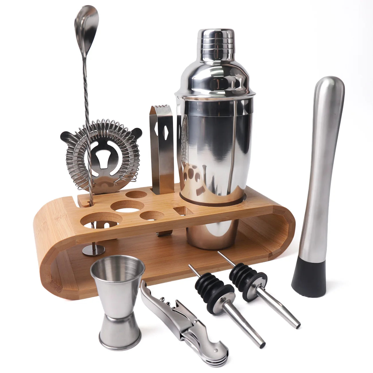 Mixology Bartender Kit — 10-Piece Bar Tool Set with Bamboo Stand