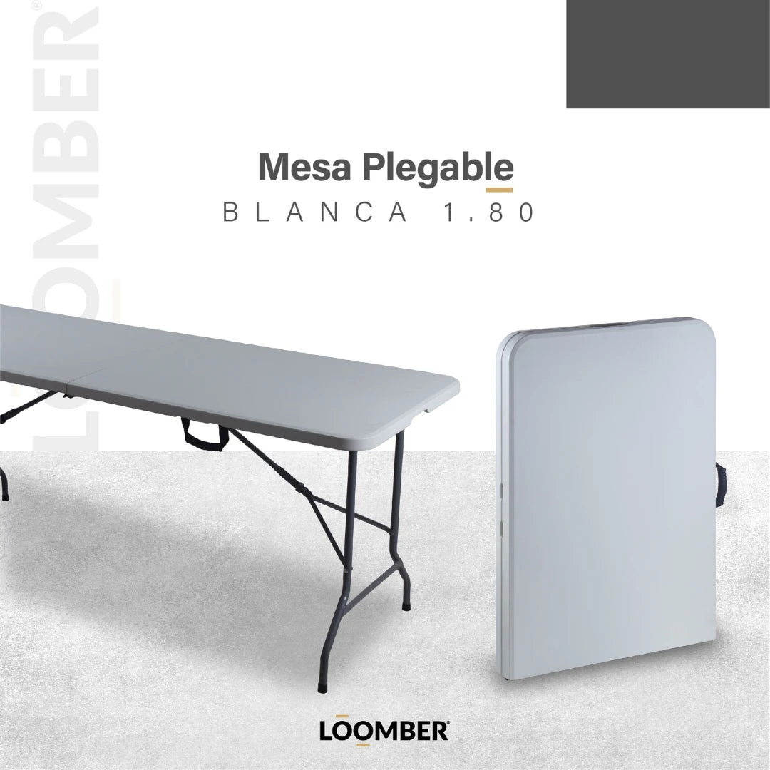 180 Centimeter White Folding Portfolio Table for Events, Parties and Meetings