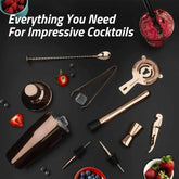 Mixology Bartender Kit — 10-Piece Bar Tool Set with Bamboo Stand