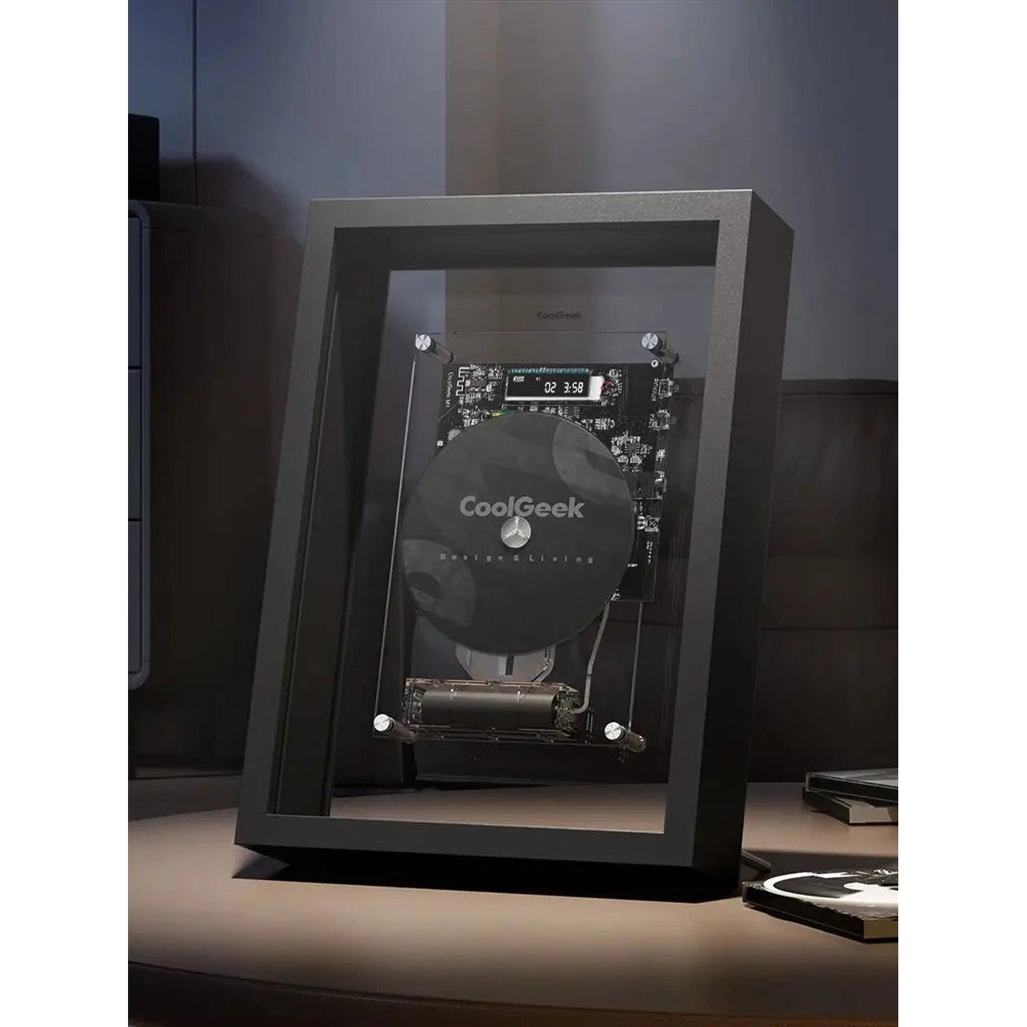 Transparent CD Player — Bluetooth Hi-Fi Audio with Vertical Display Design