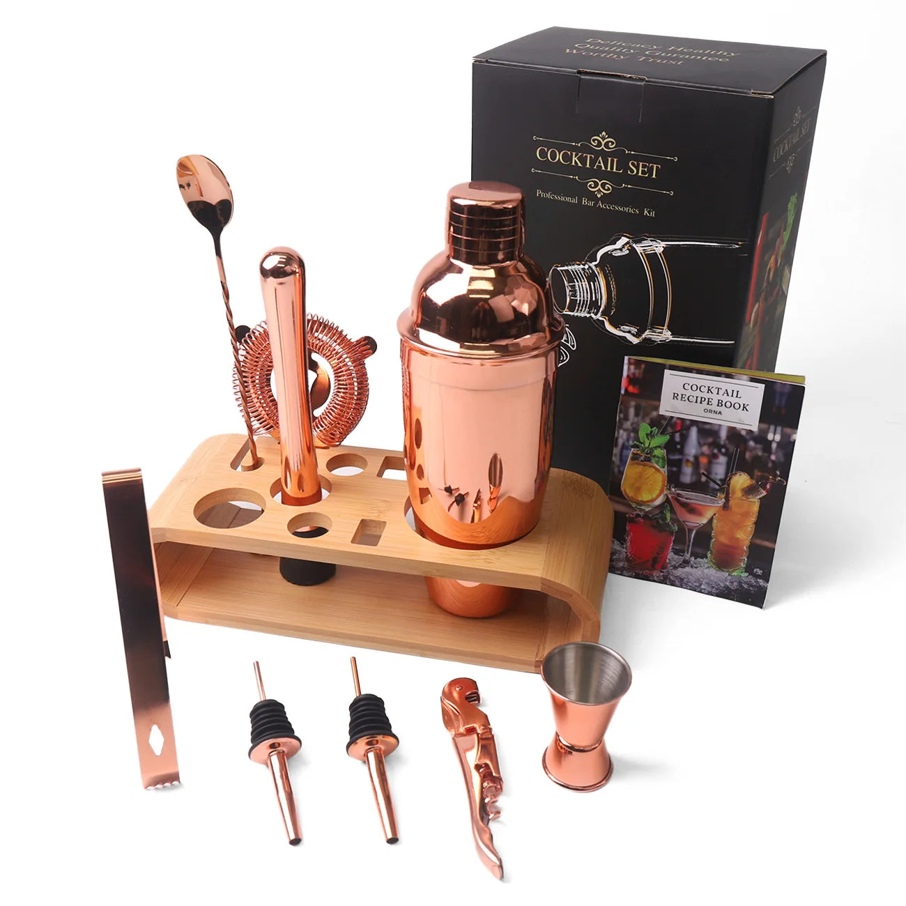Mixology Bartender Kit — 10-Piece Bar Tool Set with Bamboo Stand