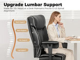 COMHOMA Big and Tall Office Chair 400lbs High Back Leather Executive Chair with Ergonomic Lumbar Support & Pocket Spring Cushion Jonine&