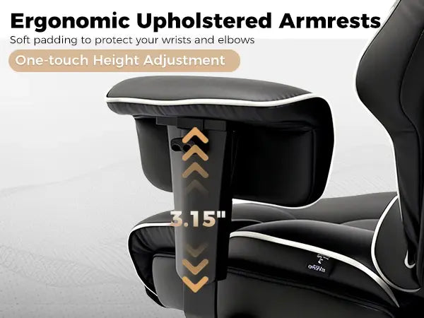 COMHOMA Big and Tall Office Chair 400lbs High Back Leather Executive Chair with Ergonomic Lumbar Support & Pocket Spring Cushion Jonine&