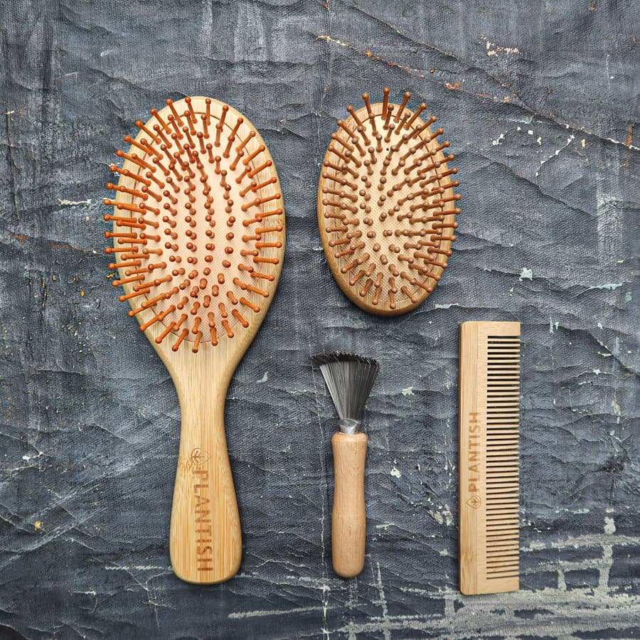 Bamboo Hair Brush Set for Gentle, Sustainable Hair Care