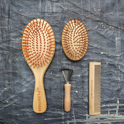 Bamboo Hair Brush Set for Gentle, Sustainable Hair Care