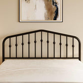 Queen Farmhouse Spindle Black Metal Platform Bed Frame with Headboard Footboard-2