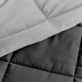 Full/Queen 3-Piece Microfiber Reversible Comforter Set in Grey / Light Grey FastFurnishings
