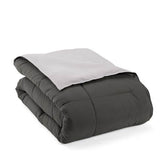 Full/Queen 3-Piece Microfiber Reversible Comforter Set in Grey / Light Grey FastFurnishings
