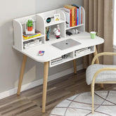 MSDOBS001Modern Study Desk with Optional Bookshelf — White or Oak 3 Sizes