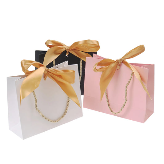 Bow Ribbon Paper Gift Bags with Handles