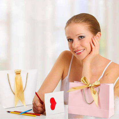 Bow Ribbon Paper Gift Bags with Handles