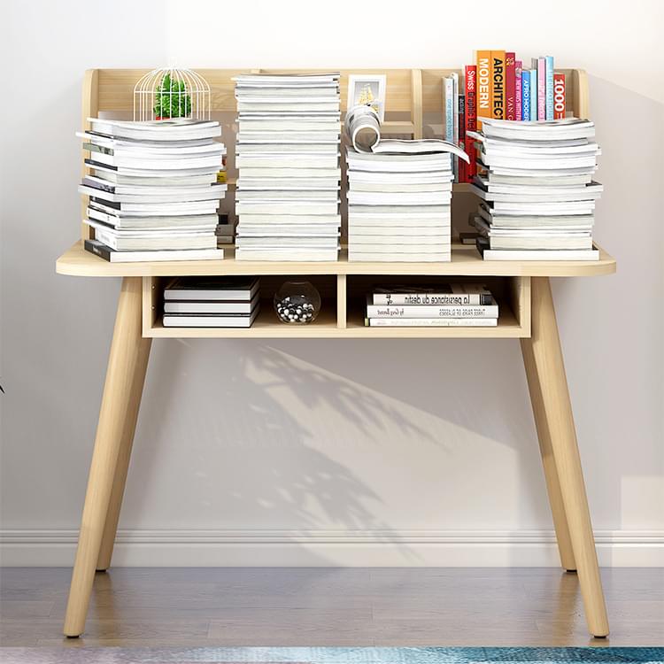Modern Study Desk with Optional Bookshelf — White or Oak 3 Sizes