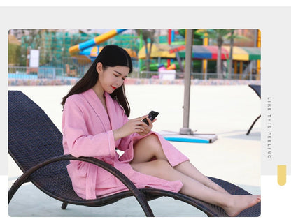 Wrapped in Warmth — 100% Cotton Terry Bathrobe for Women