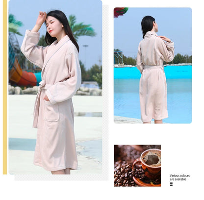 Wrapped in Warmth — 100% Cotton Terry Bathrobe for Women