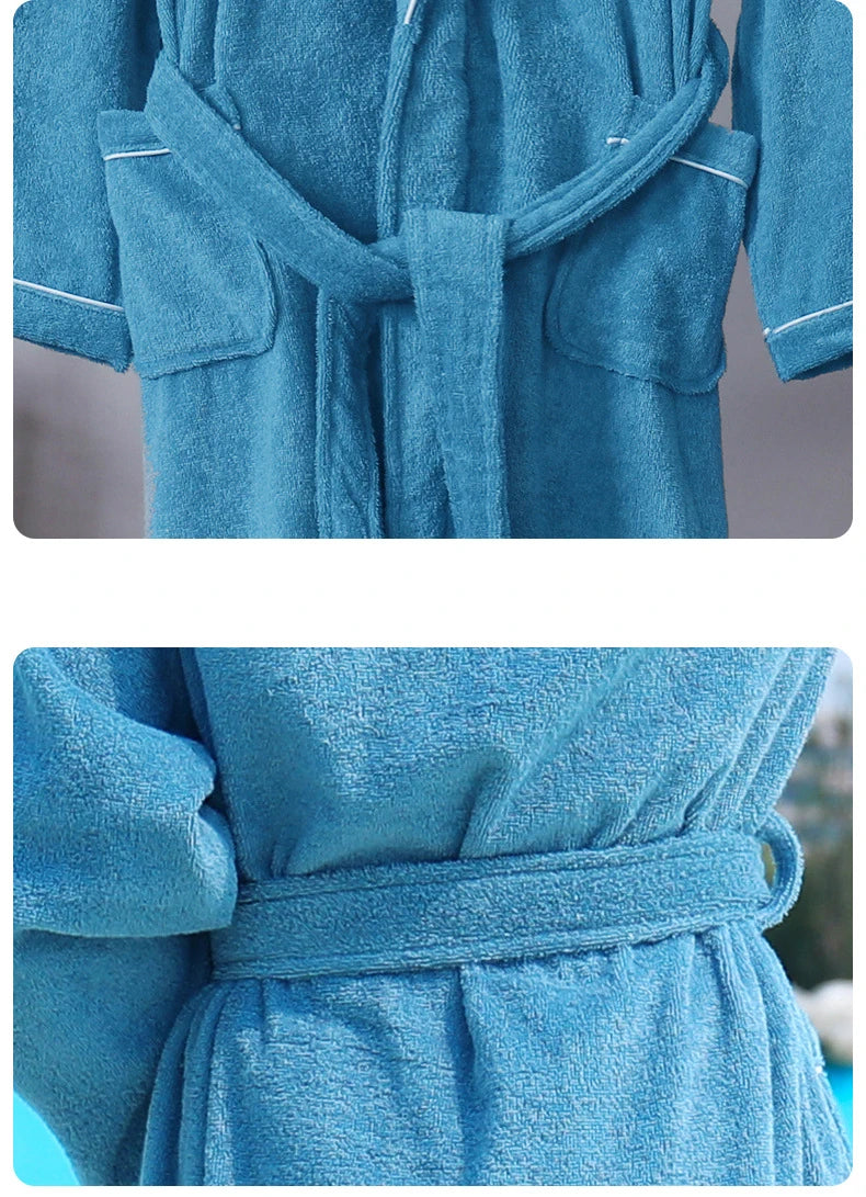 Wrapped in Warmth — 100% Cotton Terry Bathrobe for Women