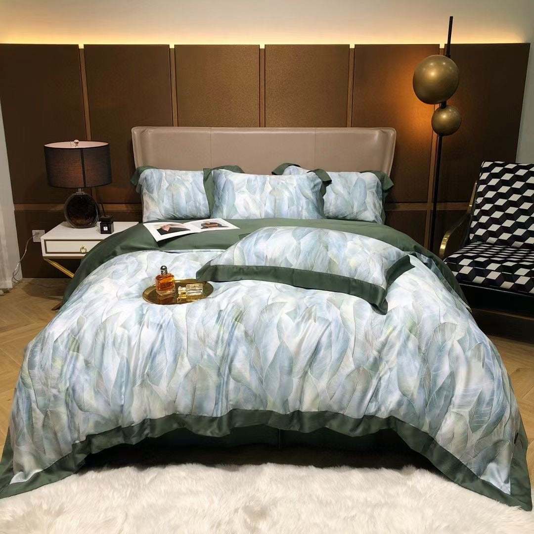 Luxury Floral Lyocell Bedding Set — 4-Piece