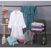 Terry Robe Women 100% Cotton Bathrobe Lovers Brown Robes Men Bathrobe Solid Towel Fleece Long Sleepwear Bridesmaid Robe White Jonine’s Corner