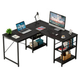 Bestier L-Shaped Executive Desk with Storage Cabinet Jonine’s Corner