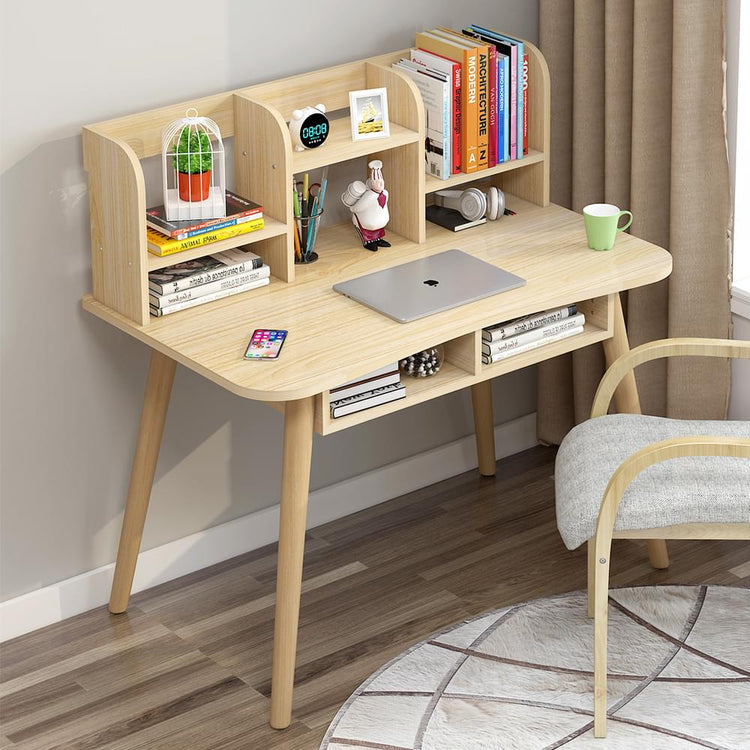 MSDOBS001Modern Study Desk with Optional Bookshelf — White or Oak 3 Sizes