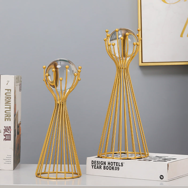 Gold Crystal Ball Decorative Accent