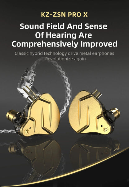 KZ ZSN Pro X 1DD 1BA Metal HIFI In Ear Earphone Bass Earbuds Hybrid Driver Sport Headset Very Low Voice For ZSX ZAX ASX EDX Z1